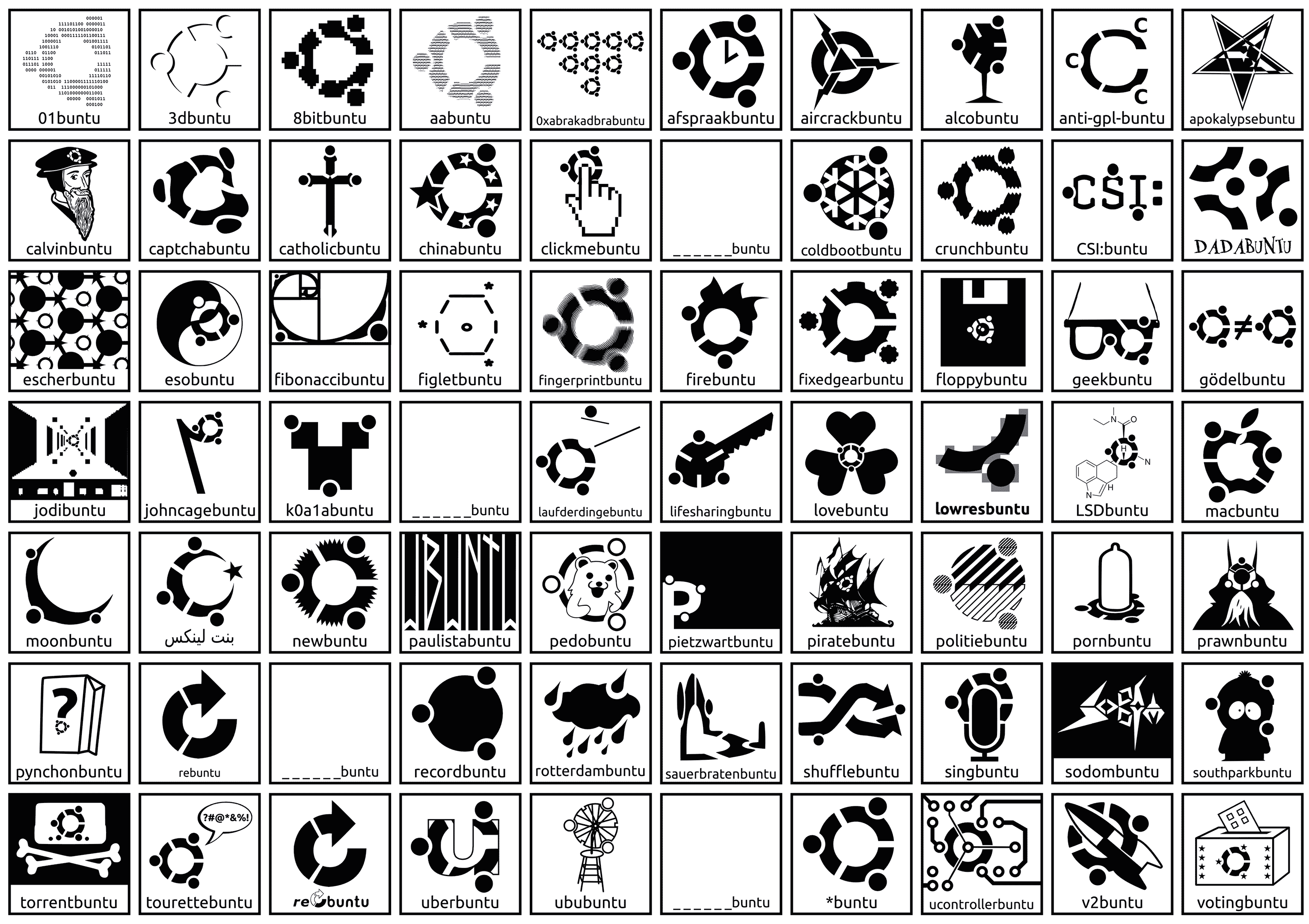 A selection of 70 distros