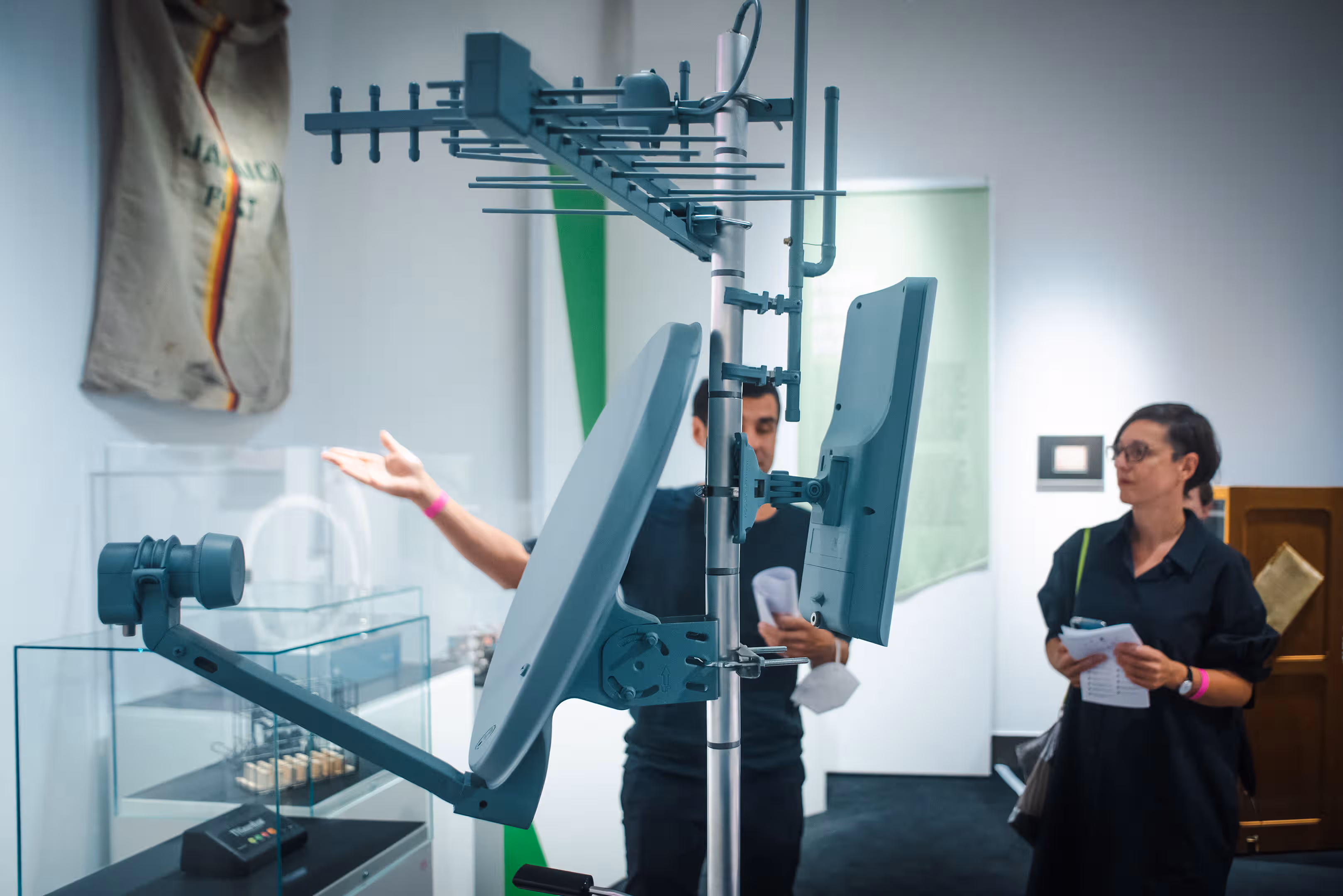 Antenna Forest installation with 5 different antennas, Photo: Anke Phoebe Peters