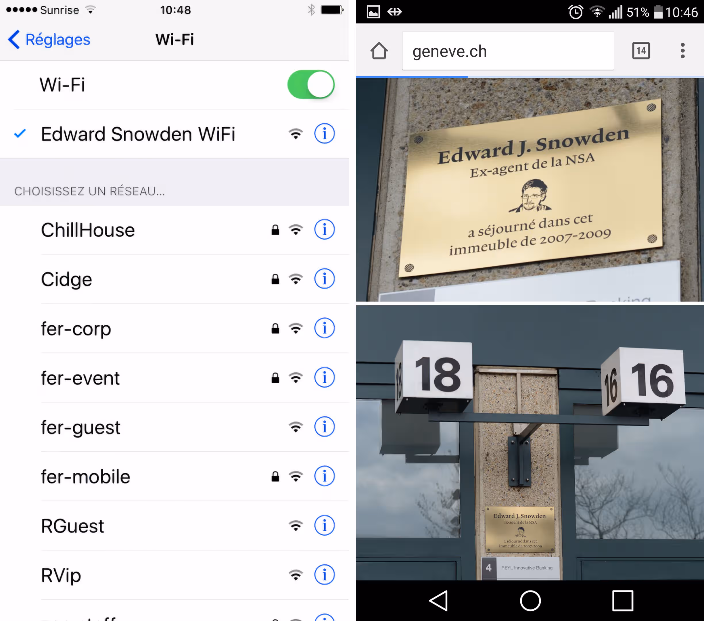 Edward Snowden WIFI on smartphone