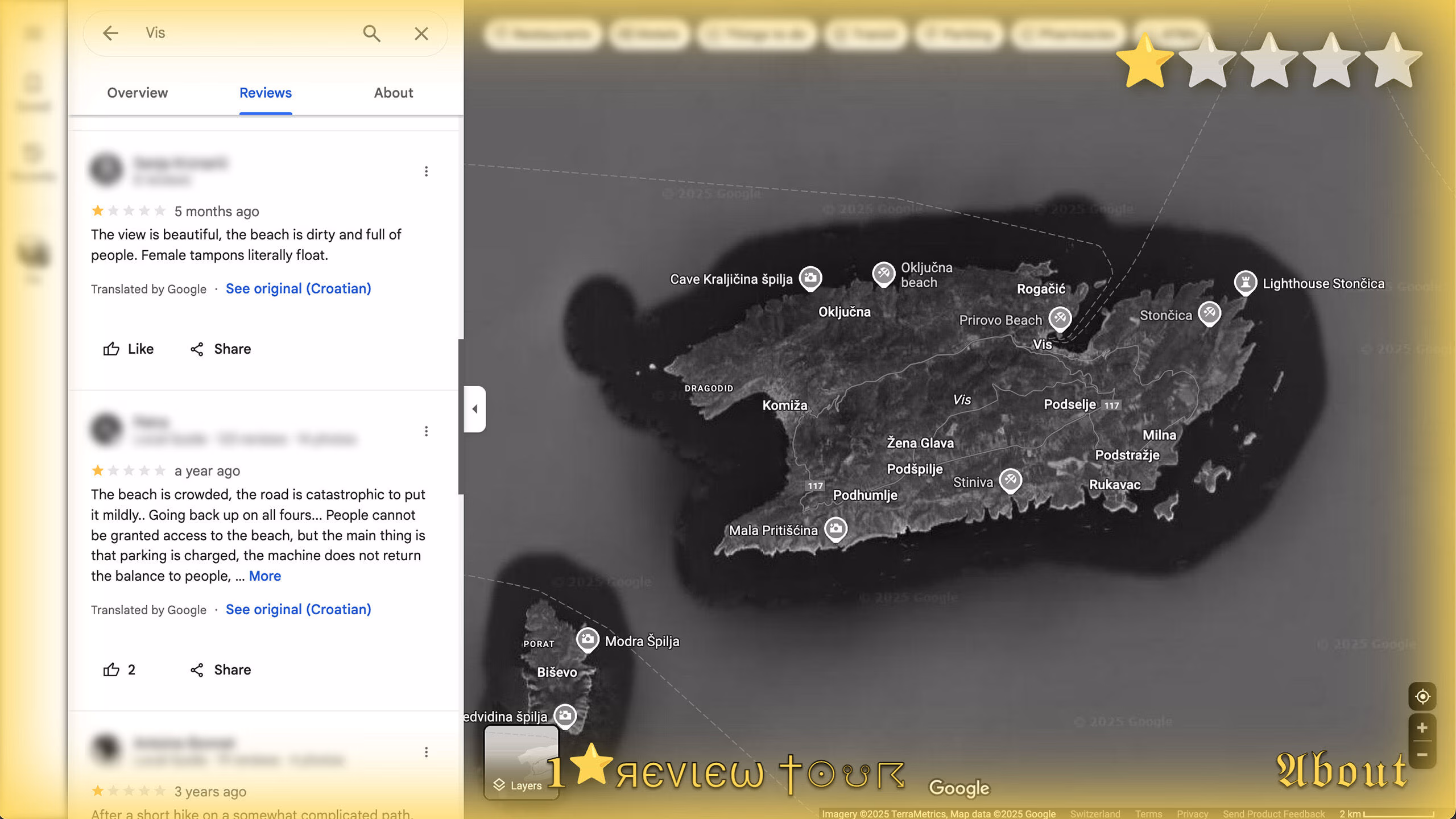 1 ⭐ Review Tour extension, Screenshot